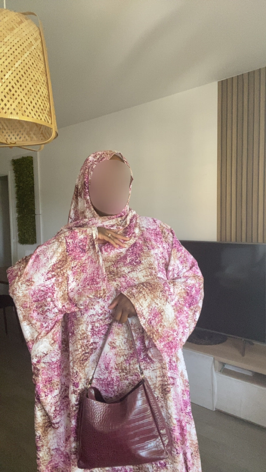 ROBE LONGUE EN COTON  ROSE