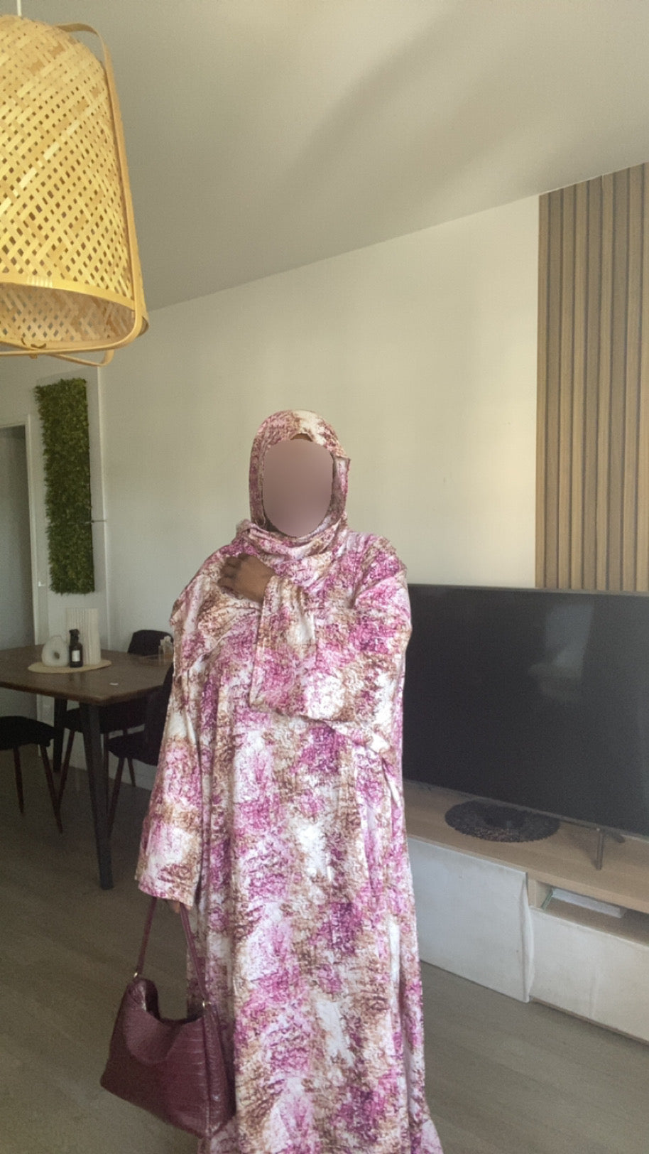 ROBE LONGUE EN COTON  ROSE